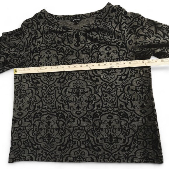 Lands' End Blouse Bow Front Navy Blue Design Mid length Sleeves Size 1X 16W-18W - Picture 6 of 14